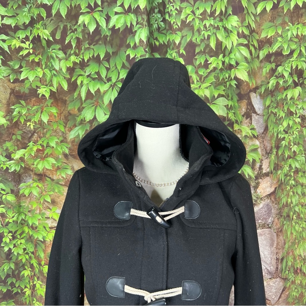 NWT ESPRIT Black Toggle Heritage Style and Zip Closure Wool Blend Pea Coat, 8 - Picture 4 of 14